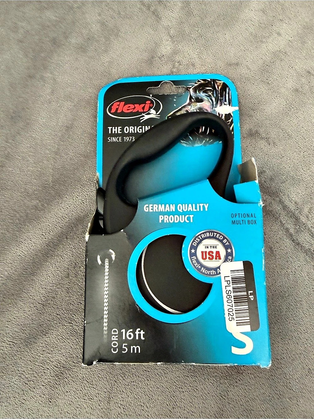 Flexi Cord Retractable Leash 16 ft Black & Blue Dog Leash
